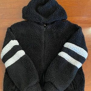 Art Class - Girl’s Black Sherpa Coat